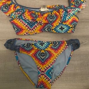 Tie dye bikini top and bottom for sale slightly worn in great condition